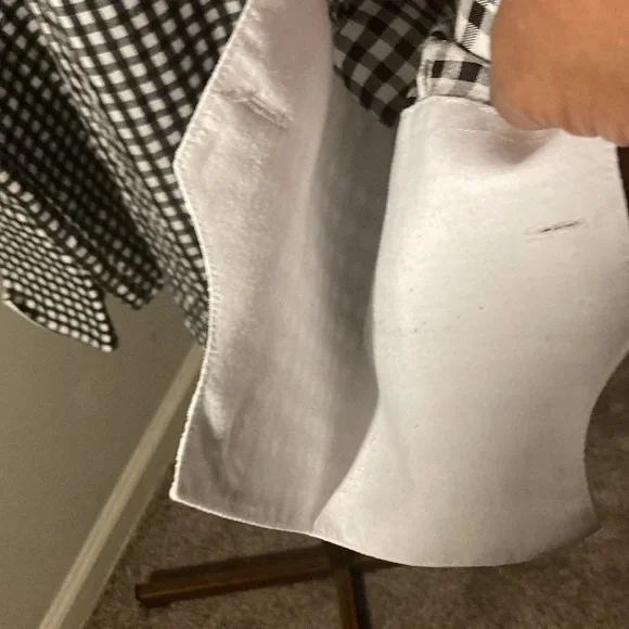 Georges | Men’s Black/White Checkered Dress Shirt - Size 18/18 1/2 36/37 - Picture 12 of 12